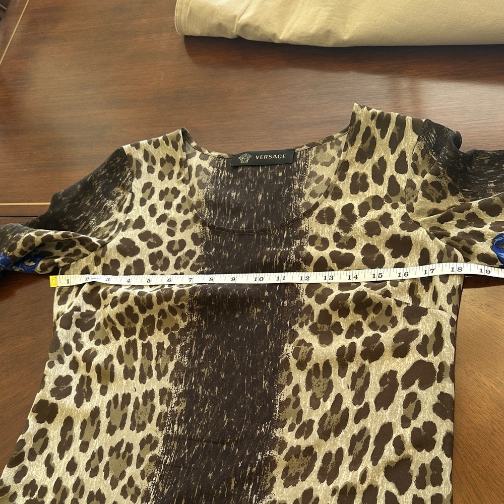 Versace Silk Leopard & Baroque Print Mini Dress – Authentic Italian Designer - Picture 14 of 15
